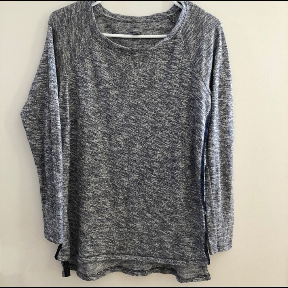 Aerie Marled High low Slit Oversized Sweater Blue Small